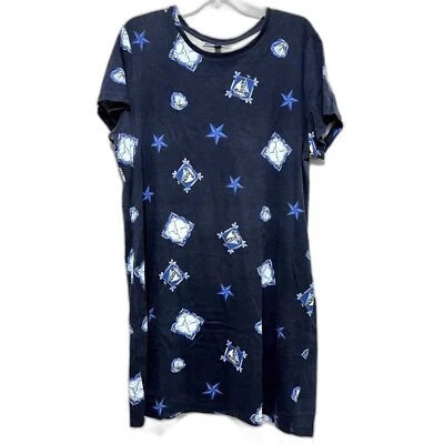 Karen Scott Sport Shift Dress Womens size XL Navy Blue Shell Print Short Sleeve - Image 1 of 4