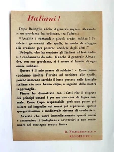 Folleto de Propaganda, Firmado Feldmaresciallo Kesselring - Imagen 1 de 1