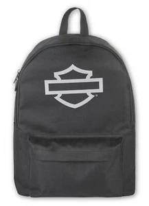 Harley-Davidson Bar & Shield Graphic Backpack w/ Adjustable Straps - Black/Gray - Picture 1 of 4