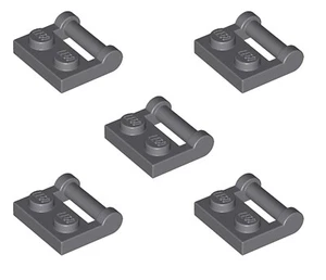 5 New LEGO Dark Stone Grey Modified Plate 1x2 w Bar Handle on Side 48336 rod - Picture 1 of 6