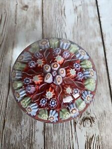 Beautiful Vintage Millifiori Multi Coloured Glass Paperweight Possibly Victorian