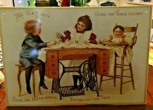 Vintage The Tea Party Porcelain Metal Signs by Jeebsters Nostalgic Sign - Picture 1 of 5