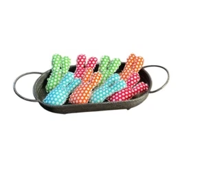 8 Colorful Bunny Bowl Fillers Country Decor Handmade Easter Basket Primitive - Picture 1 of 5