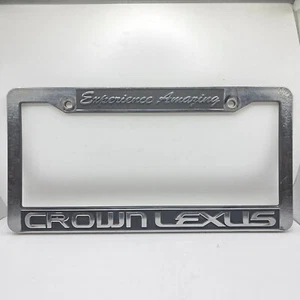 Crown Lexus Experience Amazing Silver Plastic License Plate Frame Front Or Rear - Bild 1 von 2