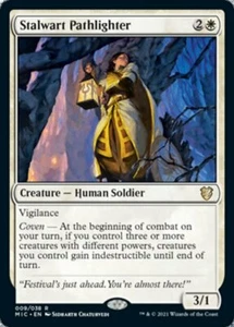STALWART PATHLIGHTER mtg NM-M Innistrad: Midnight Hunt Commander 1 Rare - Picture 1 of 1