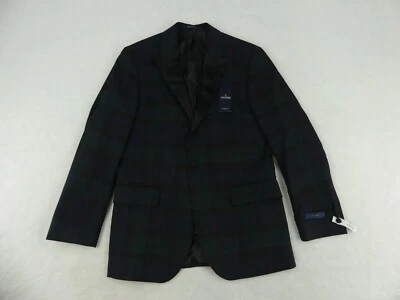 Jaqueta smoking Stafford masculina 40 Reg ajuste clássico verde azul preto relógio xadrez - Imagem 1 de 4