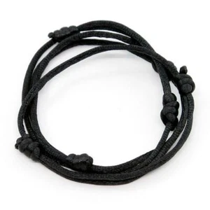 3 Armbänder aus SCHWARZER Kordel – handgemachte Glücksbringer - Bild 1 von 7