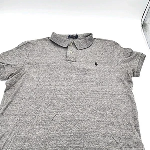 Polo Ralph Lauren Pony Collared Gray Dress Shirt Short Sleeve Size L - Picture 1 of 3