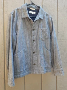 RAG & BONE NY Utility Jacket 38 Chore Coat Grey Cotton Twill Made USA S/M Button - Picture 1 of 19