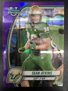 2024 Bowman University Chrome - Sean Atkins #161 Purple Refractor /399 (RC) - Picture 1 of 2