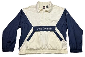 Team USA Olympic JCPenny Windbreaker-1/2 Zip-Side Zip-Track Jacket Size XL - Picture 1 of 23