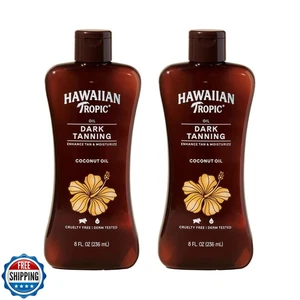 Hawaiian Tropic Dark Tanning Oil, 8oz | Moisturizing Body Oil with Cocoa Butt - Picture 1 of 5