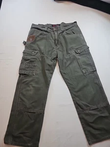 Wrangler Riggs Workwear Ripstop Ranger Cargo Pant Men's 36x30 Green Denim Jeans - Picture 1 of 18