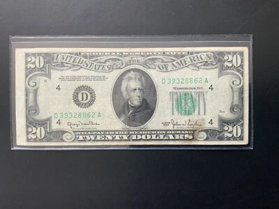 1950 $20 DOLLAR BILL D39328862A - Image 1 of 4