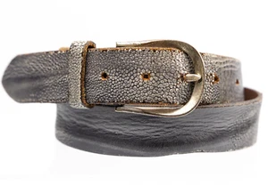Grey Snake Pattern German Handmade Retro leather belt size 30"-32" S - Picture 1 of 9