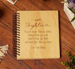 Personalised Daughter Sentiment Wooden Photo Album Engraved Gift WPAL-39