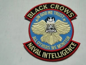 Aufnäher der US-Navy Naval Intelligence Black Crows    ca 10 cm - Picture 1 of 1