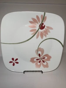 CORELLE Plates Pretty Pink pattern (1) 10 1/2" Square Dinner Plate (Retired) - Picture 1 of 5