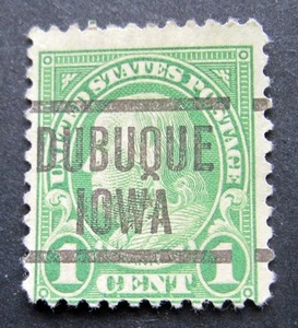 Sc # 632 ~ 1 cent Franklin Issue, Precancel, DUBUQUE IOWA - Picture 1 of 1