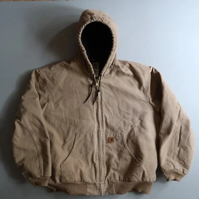 Carhartt Coat Bomber Jacket Work Hood XXL Mens Brown Duck Canvas Grunge Vtg - Image 1 of 4