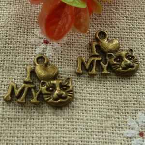 Envío Gratuito 160 piezas Dijes Antiguos Bronce I Love Cat 18x14mm L-1304 - Imagen 1 de 4