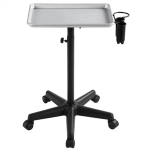 Adjustable Rolling Aluminum Salon Spa Tray Cart Trolley Hair Instrument, Silver - Picture 1 of 12