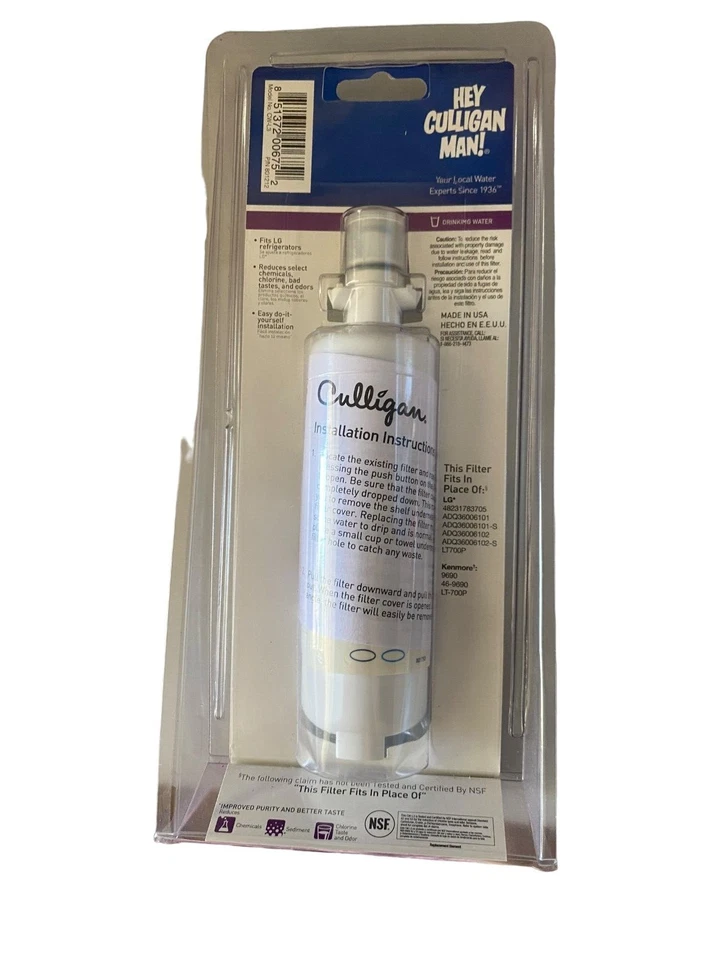 Culligan 108213 Drinking Water Refrigerator Replacement Filter 300 Gallon