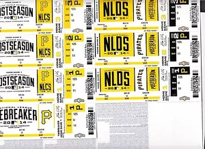 Pittsburgh Pirates 2014 serie mundial playoffs hoja de tira de entradas 10 juegos - Imagen 1 de 2