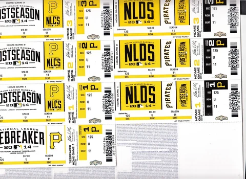 2014 PITTSBURGH PIRATES WORLD SERIES PLAYOFFS TICKET STRIP SHEET 10 GAMES Cover