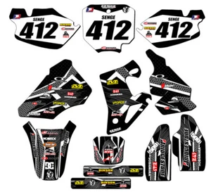 1996-2002 CR 80 PODIUM Black Senge Graphics Kit Compatible with Honda - Picture 1 of 10
