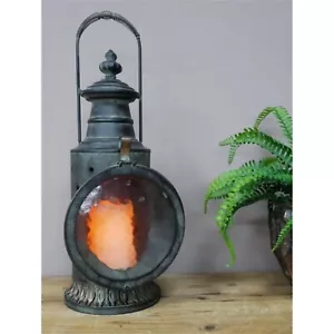 Metall Laterne Vintage Stil alt Eisenbahn Haus Kerzenhalter Glas Licht Lampe Geschenk - Bild 1 von 7