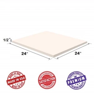 Upholstery Visco Cool White Gel Memory Foam Square Sheet 1/2"x24"x24" - Picture 1 of 5