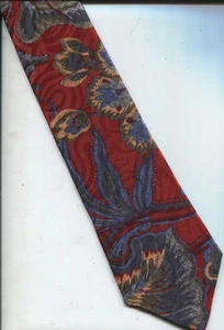 NEW CLASSIC TOWNCRAFT NECK TIE NECKTIE FLORAL RED GREEN BLUE - Picture 1 of 1