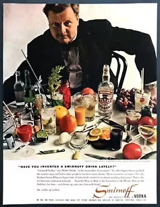 1958 Actor Epicure Walter Slezak & Drink Mixes photo Smirnoff Vodka print ad - Picture 1 of 1
