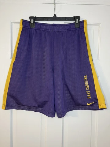 East Carolina University Purple & Yellow Nike Athletic Gym Men’s Shorts Size M Cover