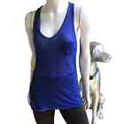 Athleta Sheer Blue Long Tank Top Polyester Cotton with Pocket Women&#39;s Size XS