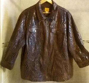 Ruby Road Women brown animal print  Jacket with Zipper Womens Size 22W - Picture 1 of 11