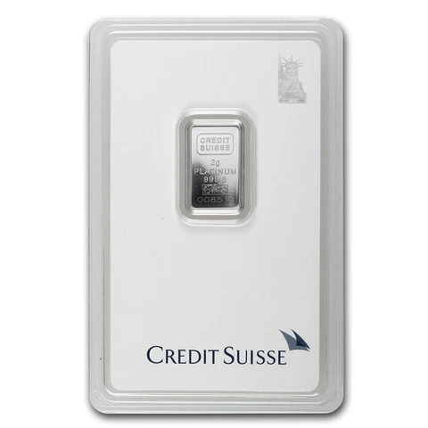 2 gram Platinum Bar - Credit Suisse (In Assay) - SKU #93020 Cover