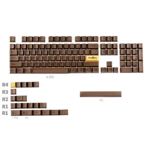 104+21 Full PBT Dye Sublimation Keycaps for Cherry MX Keyboard (Chocolate) - Picture 1 of 7