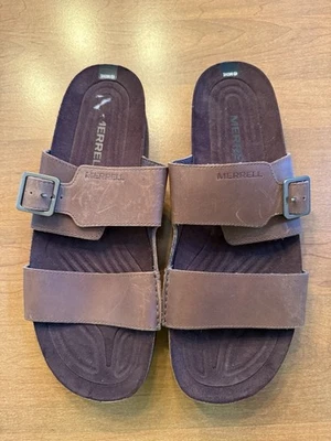 Sandalias de cuero Merrell con hebilla Dark Earth para hombre sandalia cómoda talla 13 dos correas Foto 1 de 4