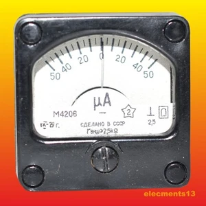 M4206 50-0-50 uA AMMETRO 40X40 SOVIÉTICO VINTAGE NOS - Imagen 1 de 4