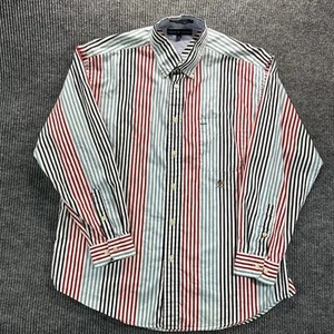 Camicia vintage Tommy Hilfiger uomo L multicolore righe manica lunga preppy Y2K - Foto 1 di 12