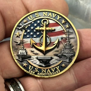Challenge Coin Collectible Medal US NAVY 250th ANNIVERSARY, Commemorative Coin - Picture 1 of 2