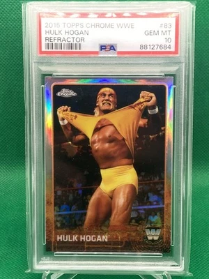 2015 TOPPS CHROME WWE HULK HOGAN REFRACTOR #83 PSA 10 GEM MINT - Image 1 of 2