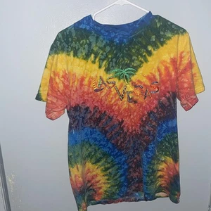 Camisa Fruit of the Loom Para Hombre Mediana Tie Dye Las Vegas Arco Iris Palmera Gráfico - Imagen 1 de 9