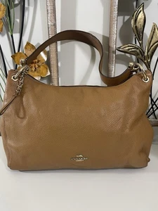 COACH Luxury pebbled leather mia shoulder bag Brown - Picture 1 of 13