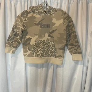 KITH children's hoodie Leopard/camo Print size 6 Preowned - Picture 1 of 7