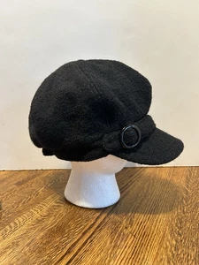 Neu Nine West Zeitungsjungenmütze für Damen schwarz Wollmischung Kappe Einheitsgröße Cabbie - Bild 1 von 6