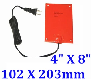 Calentador de silicona 4"" X 8"" 102 X 203 mm 150W NO 3M con 4 ojales con enchufe JSR2 CE - Imagen 1 de 9