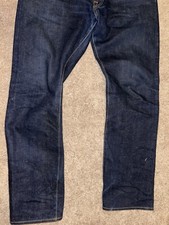 THE FLAT HEAD F310 Japanese Selvedge Dark Wash Blue Jeans Size 34 Inseam 29.5